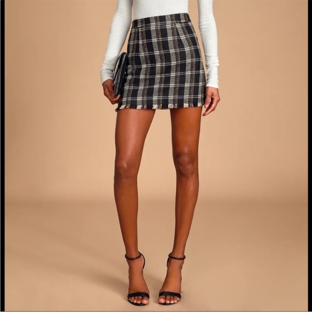 Sage the Label Plaid Mini Skirt